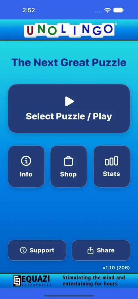 Unolingo home screen